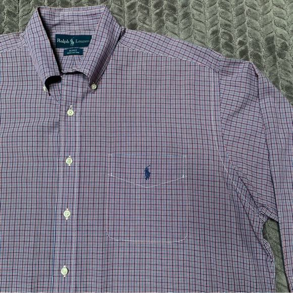 Polo Ralph Lauren Blake Shirt Mens Large Blue Red Long Sleeve Button Down VTG - Picture 3 of 12